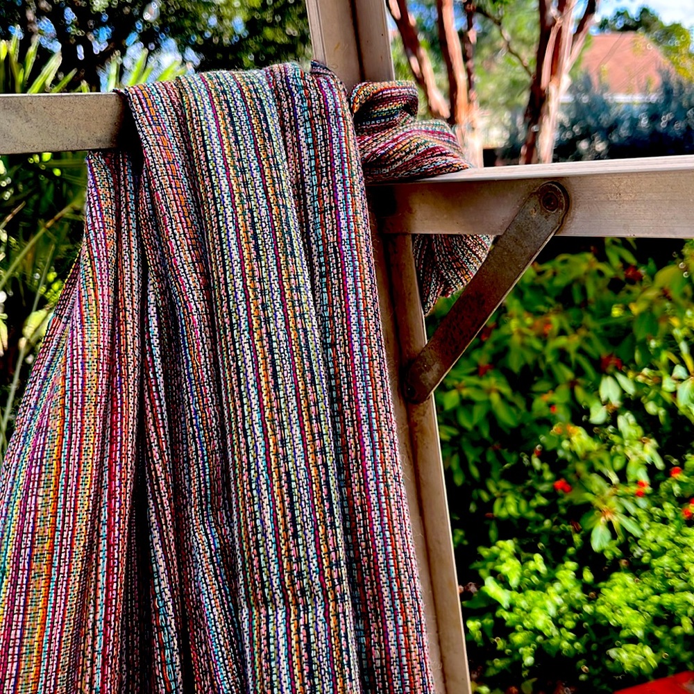 Rainbow striped light scarf